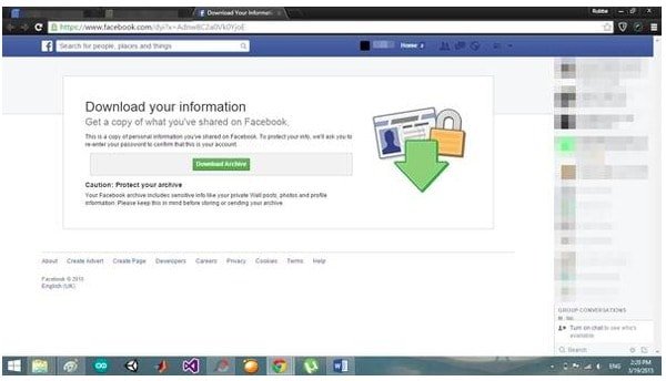 Complete Facebook Messages Downloading