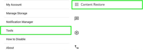 Content Restore Option