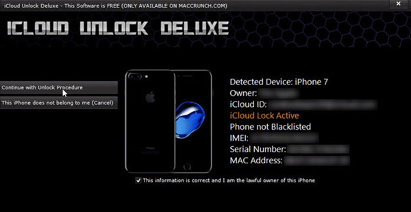 unlock icloud with serial number