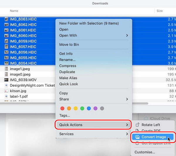 Convert Images In Quick Actions On Mac