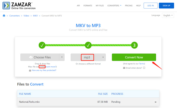 Convert Mkv to MP3 Online Zamzar