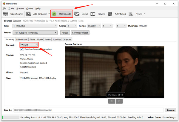 Convert Mov to Webm Handbrake