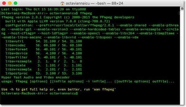 Convert MP3 by ffmpeg for mac