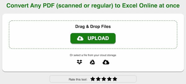 Convert PDF to Excel Online