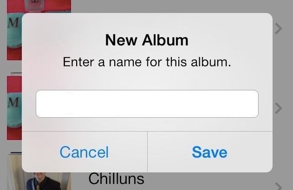 Create a new album on iPhone