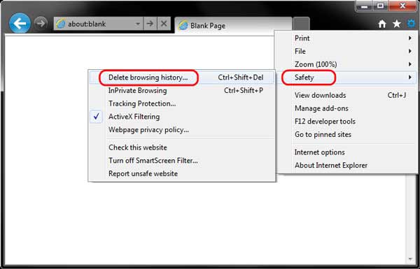 Delete Browsing History IE