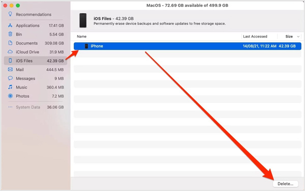 Delete iOS Backup on Mac