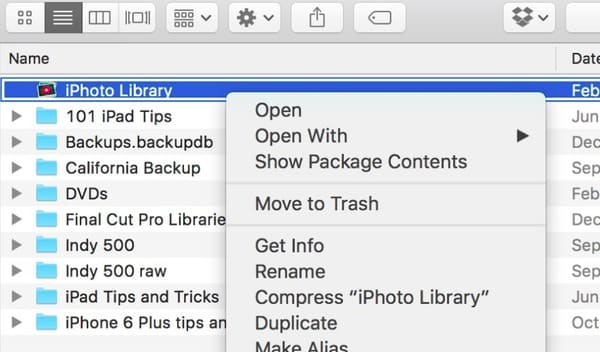 iphoto 9.6.1 manually empty trash