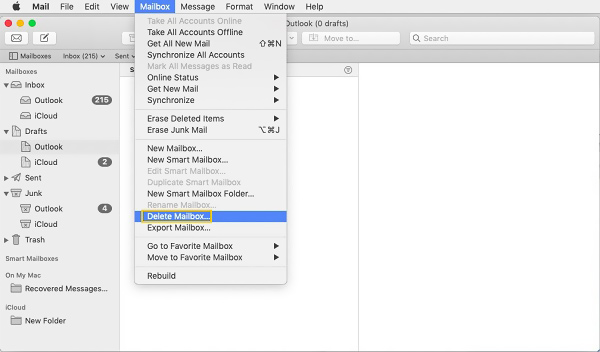 Delete Mailbox on Mac