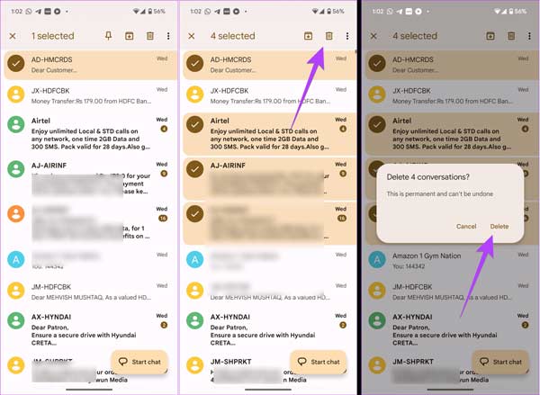 Delete Multiple Chats Android
