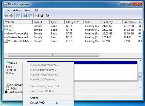 Detach VHD