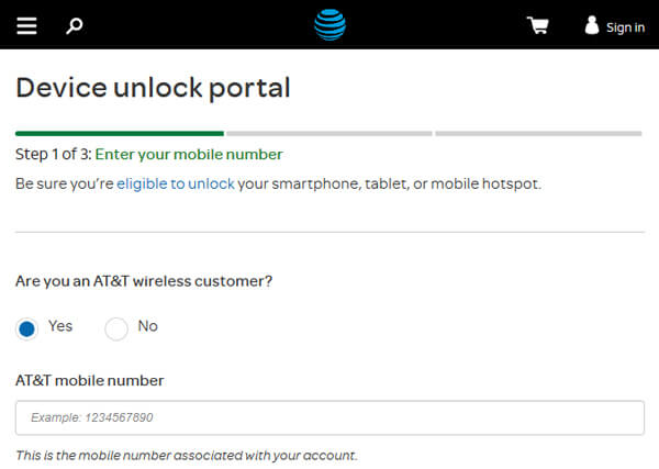unlocl my at and t phone online