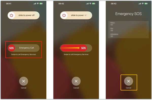 Disable iPhone SOS Mode From Emergency SOS Screen