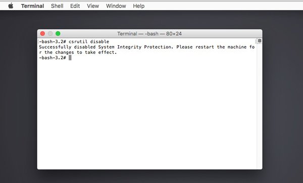 Disable System Integrity Protection
