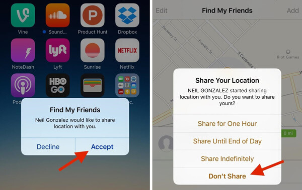 how to find friends location on iphone