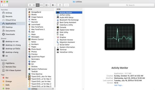 Double click activity monitor