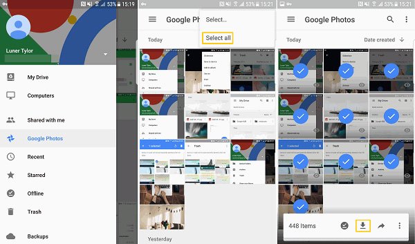 download all google photos to my pc