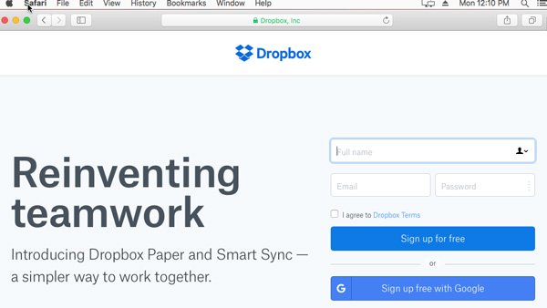 Dropbox Website