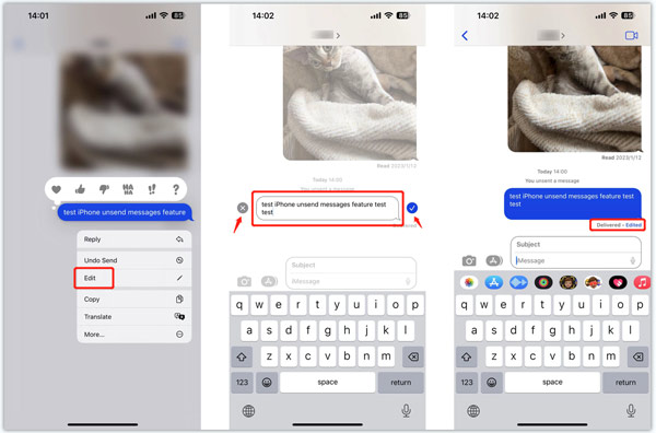 Edit a Send Message on iPhone