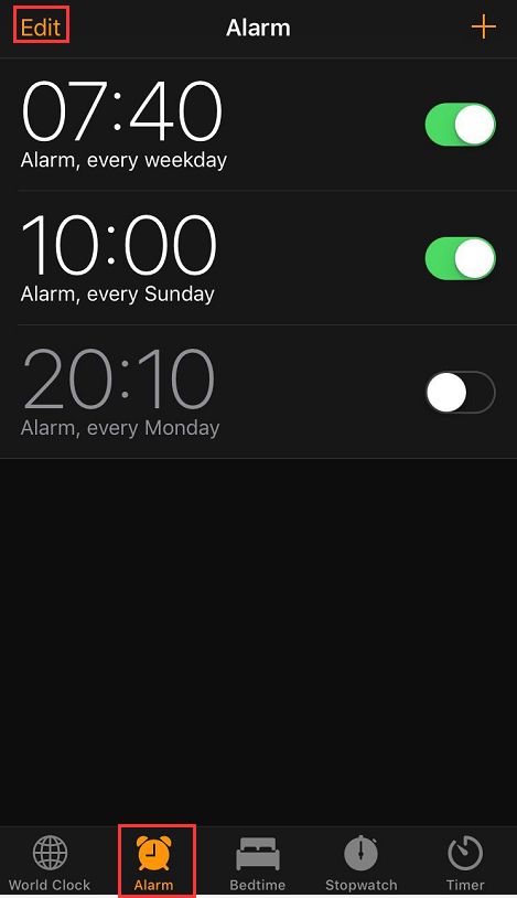 Edit Alarm