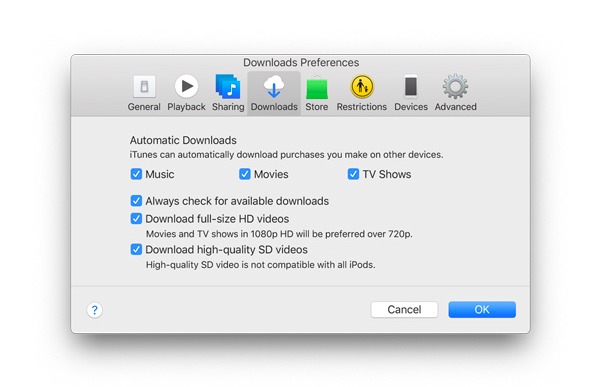 Enable automatic downloads on Mac