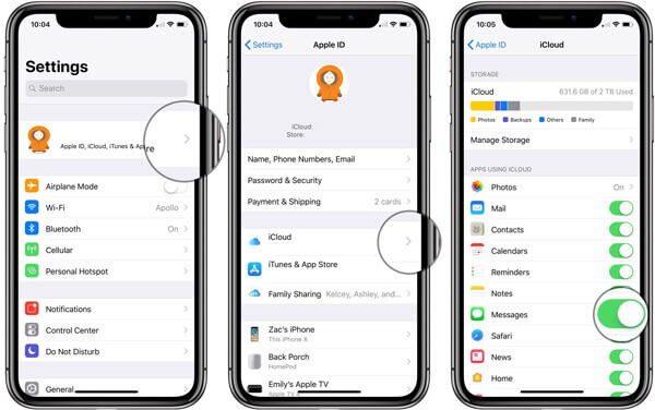 Enable Messages on iCloud on iPhone
