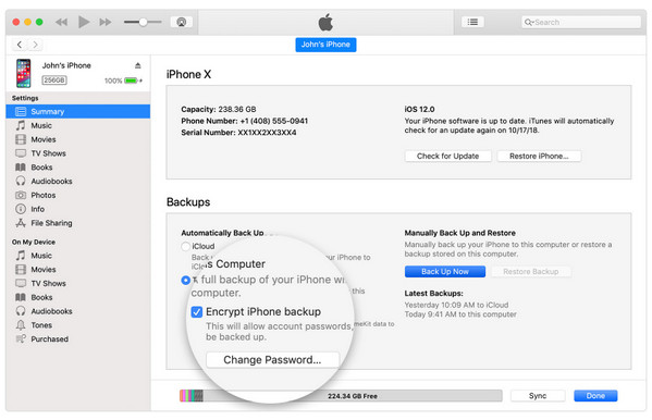 Encrypt iPhone Backup