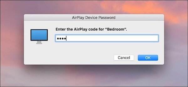 Enter the AirPlay code