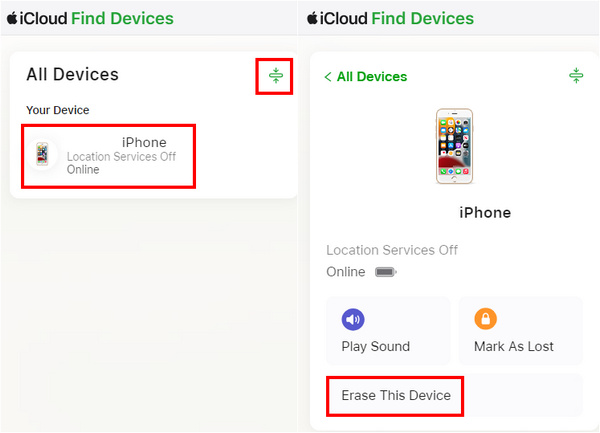 Erase Device On iCloud Find