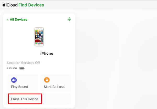 Erase iPhone On iCloud Find