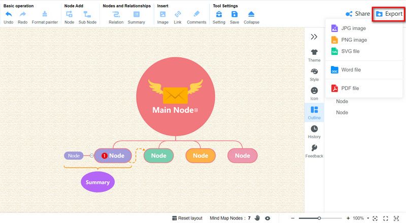 Export Mind Map