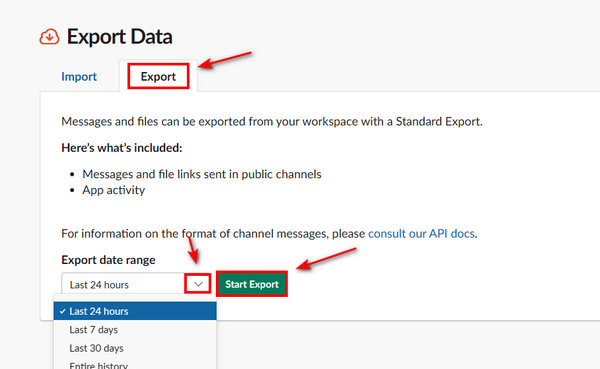 Export Slack Data