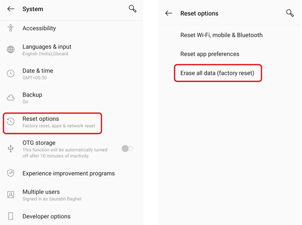 恢复出厂设置 Android 以修复系统 UI 不响应