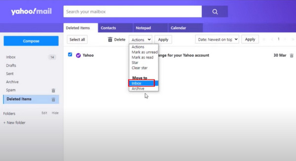 Find Deleted Emails In Yahoo Mail