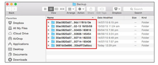 View the iTunes backup categories on Mac
