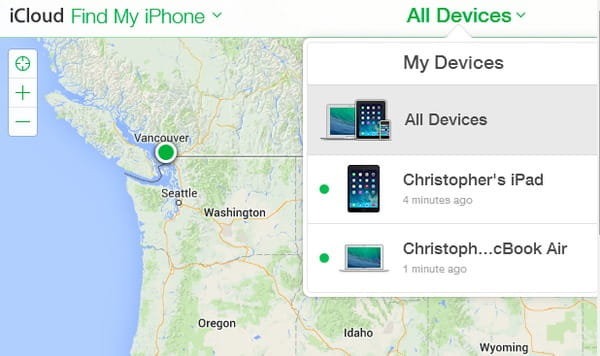 apple account logged onto and enable find my iphone
