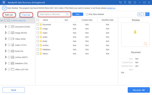 Find Scanned Data