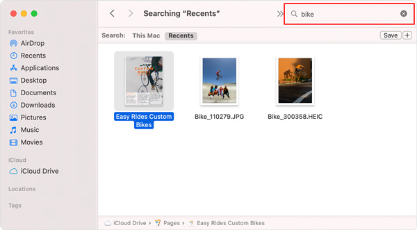 Finder Search Files on Mac