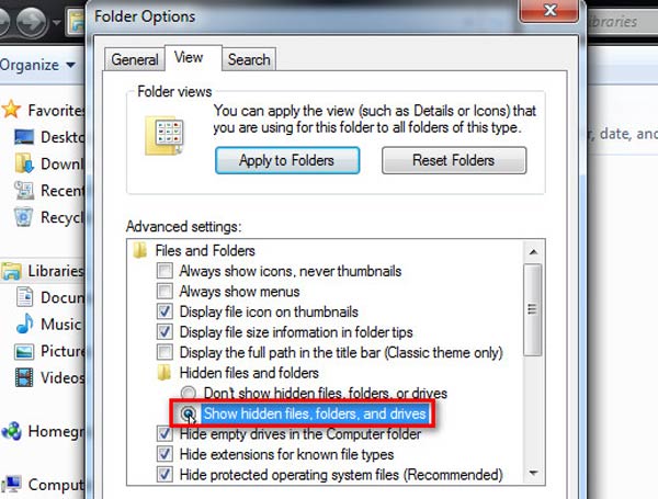 Folder options