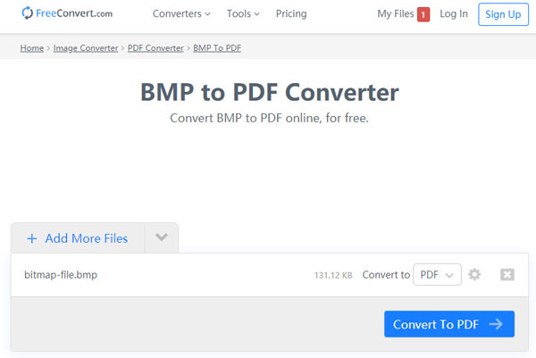 Freeconvert BMP to PDF