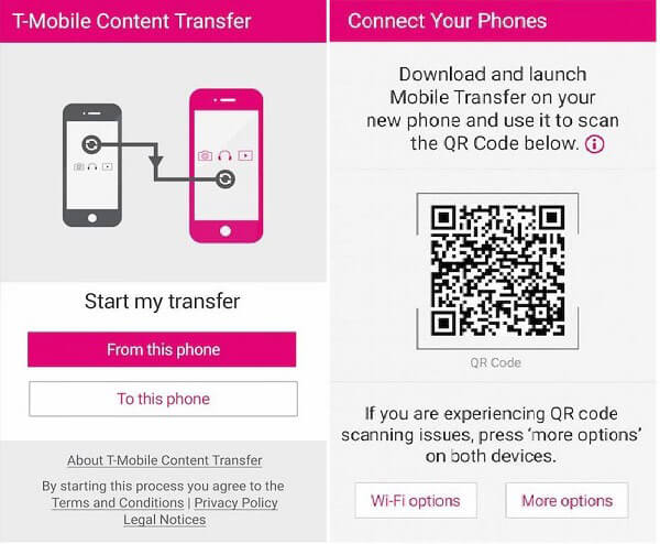 generate transfer pin t mobile app