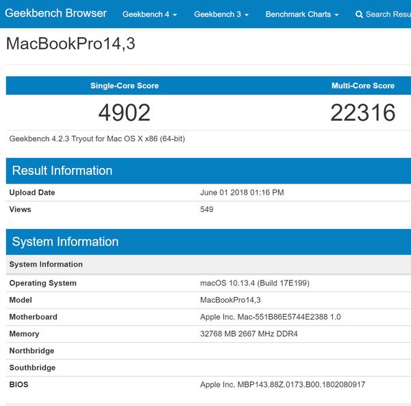 Geekbench Result