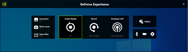 GeForce Main interface