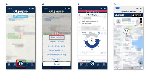 Glympse Location Sharing