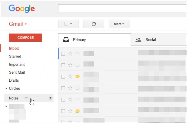 Gmail Notes