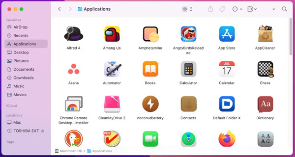 Go to Applications on Mac