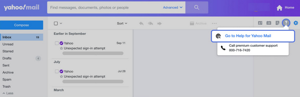 Go To Help In Yahoo Mail