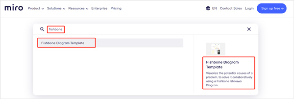 Go to Miro Fishbone Diagram Template