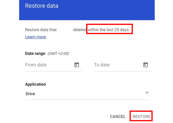 Google Admin Restore Docx