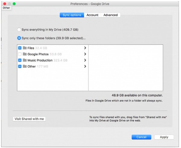 mac backup to google drive